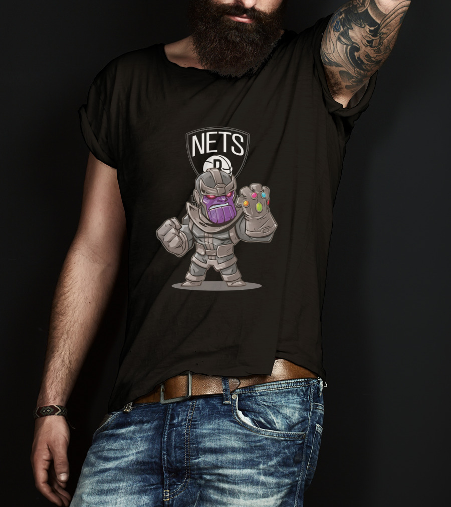 Thanos Nets Brooklyn Fans Infinity Gauntlet T-Shirt