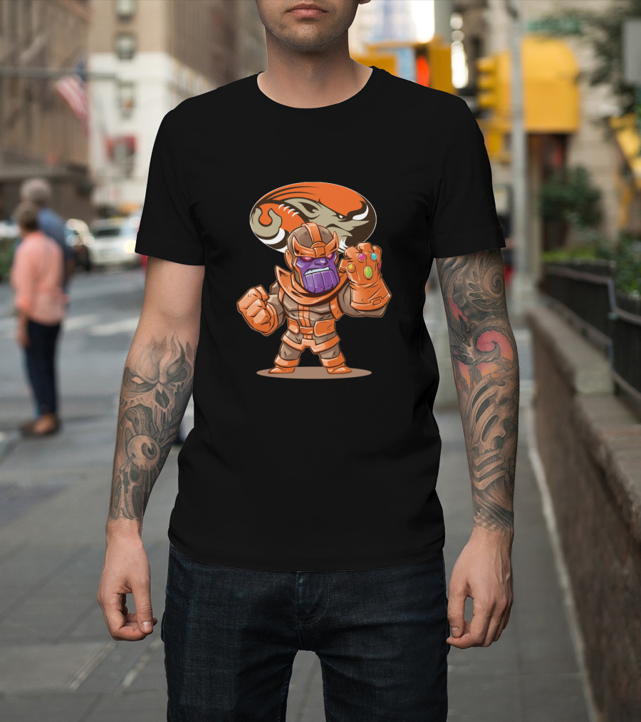 Thanos Meets Cleveland Browns Fans Infinity Gauntlet Victory T-Shirt