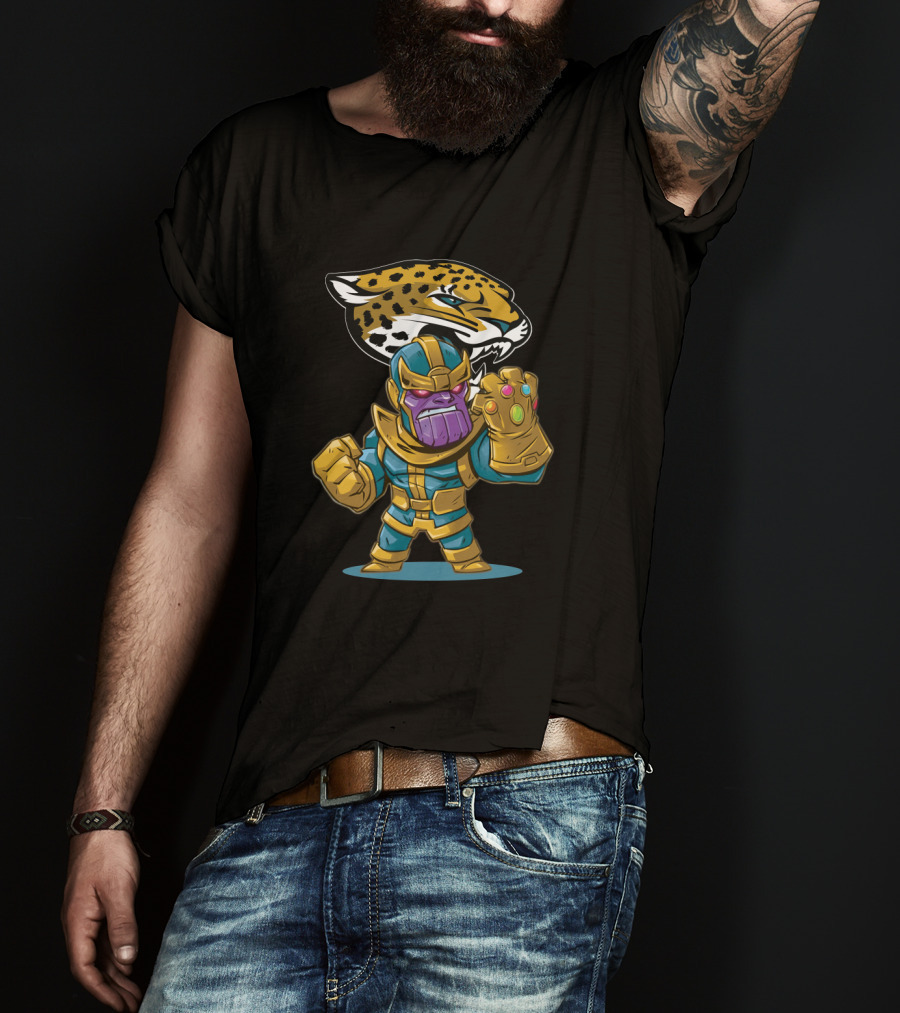 Thanos Meets Jacksonville Jaguars Fans Infinity Gauntlet Combo T-Shirt