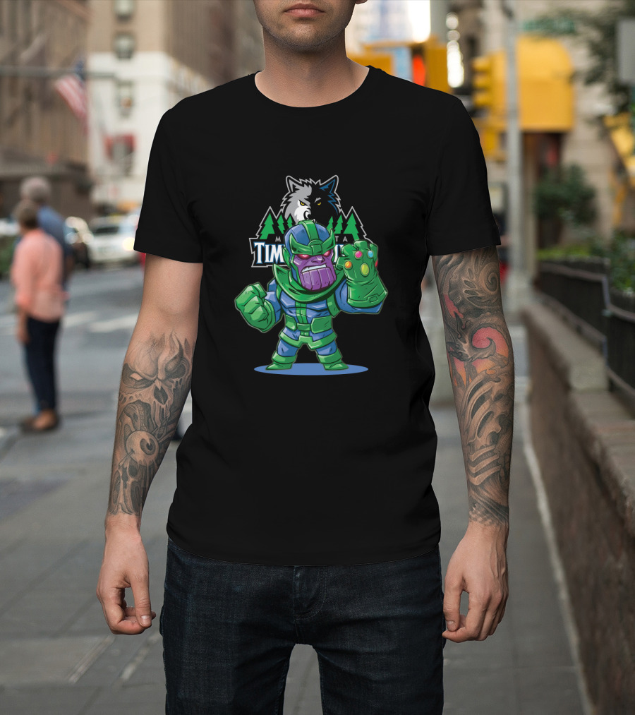 Thanos Crossover Minnesota Timberwolves Fans Avengers Comics Mashup T-Shirt