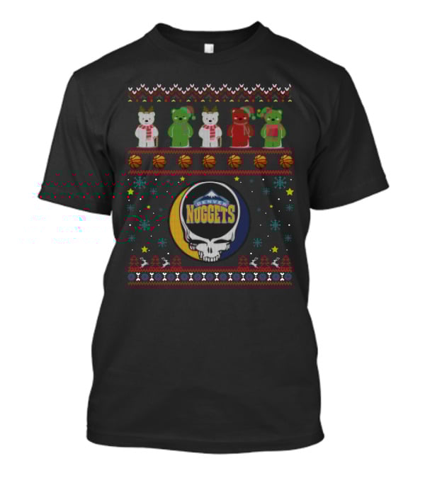 Denver Nuggets Grateful Dead Bears Christmas T-Shirt