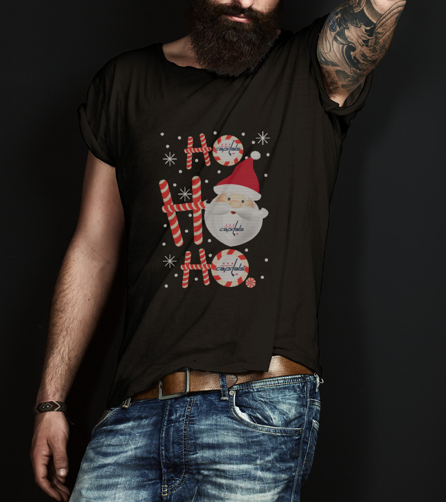 Ho Ho Ho Capitals Christmas Santa Logo For Washington Fans T-Shirt