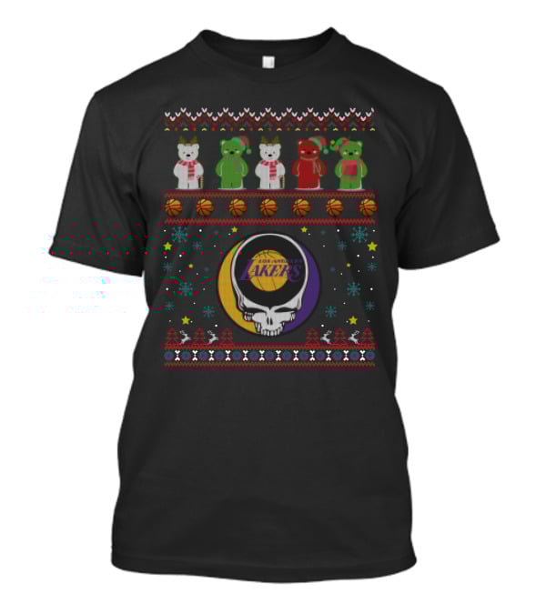 Los Angeles Lakers Grateful Dead Bears Christmas T-Shirt