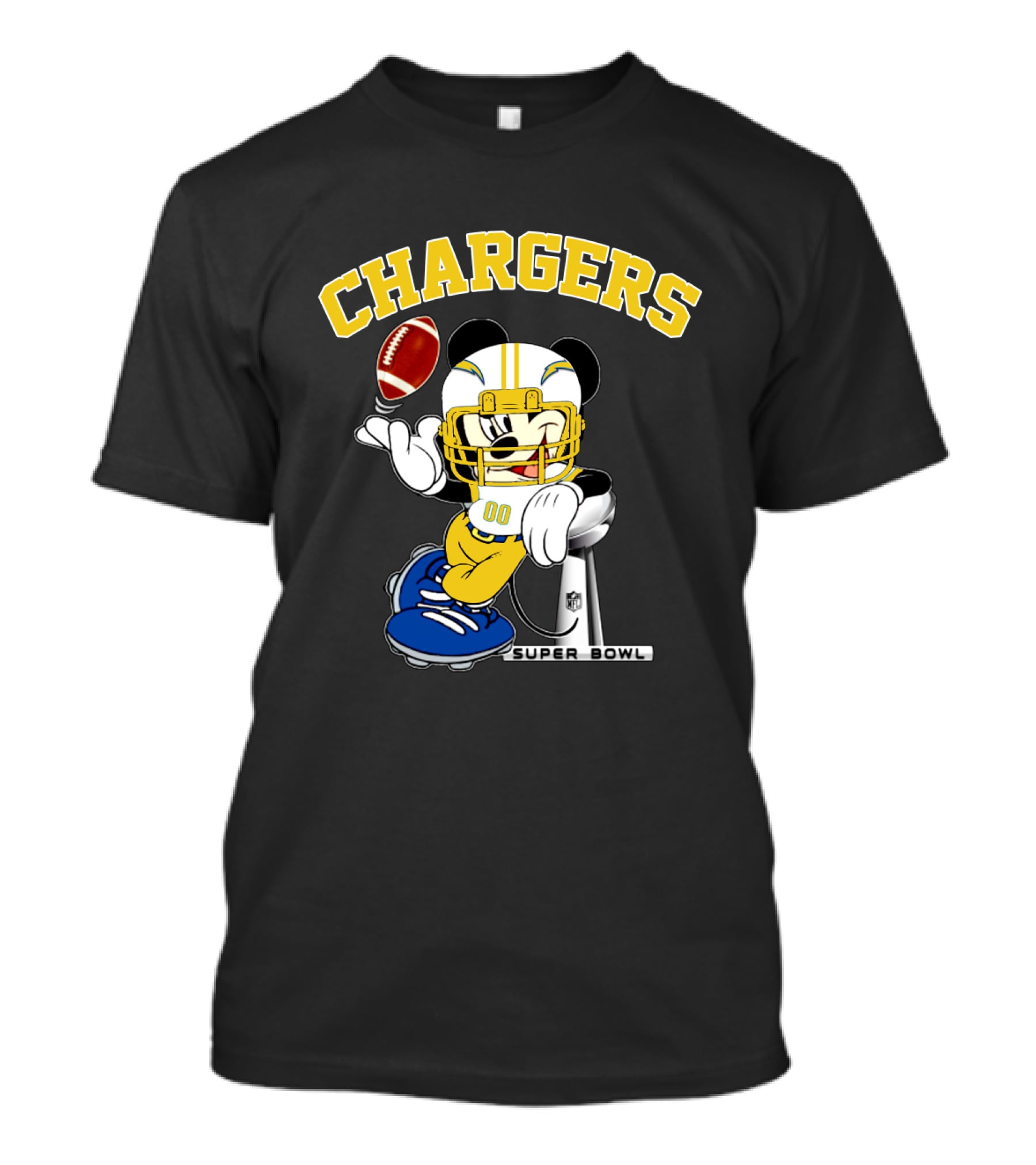 Chargers Mickey Nfl Super Bowl Football T-Shirt