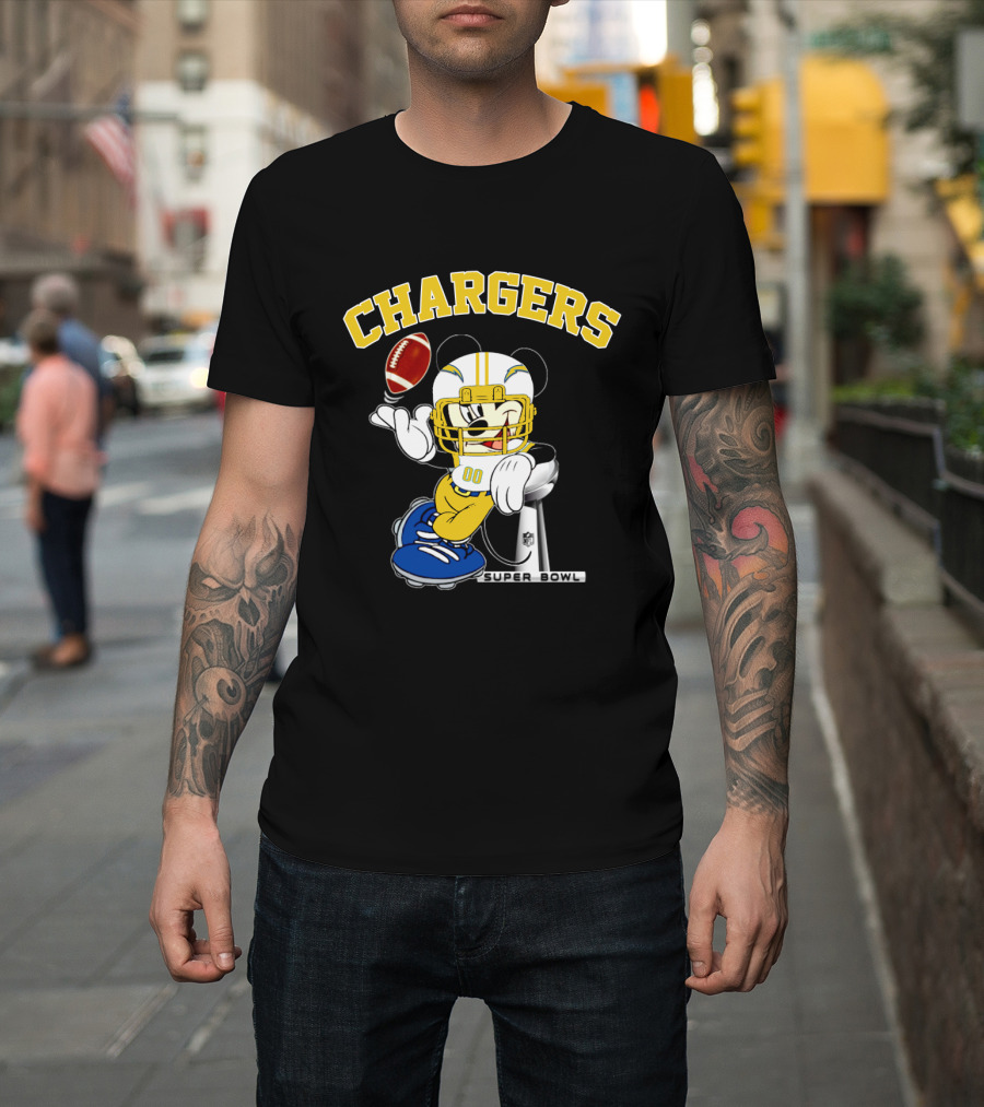 Chargers Mickey Nfl Super Bowl Football T-Shirt