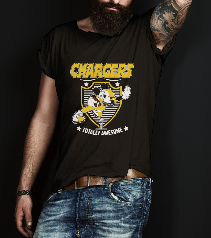 Chargers Totally Awesome Mickey Football Fans T-Shirt