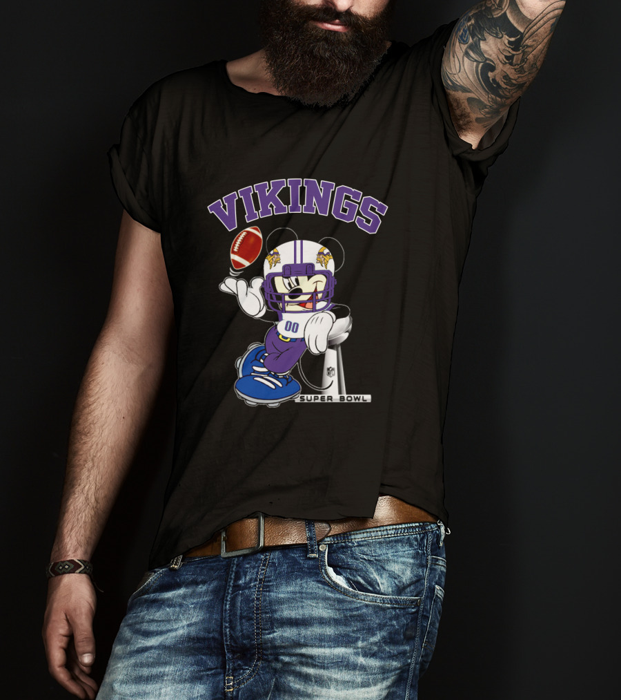 Vikings Minnesota Mickey Nfl Super Bowl Football T-Shirt