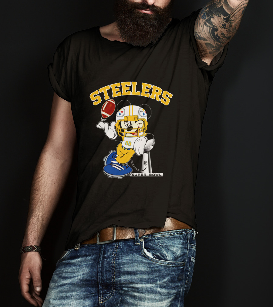Steelers Mickey Nfl Super Bowl Football Character T-Shirt