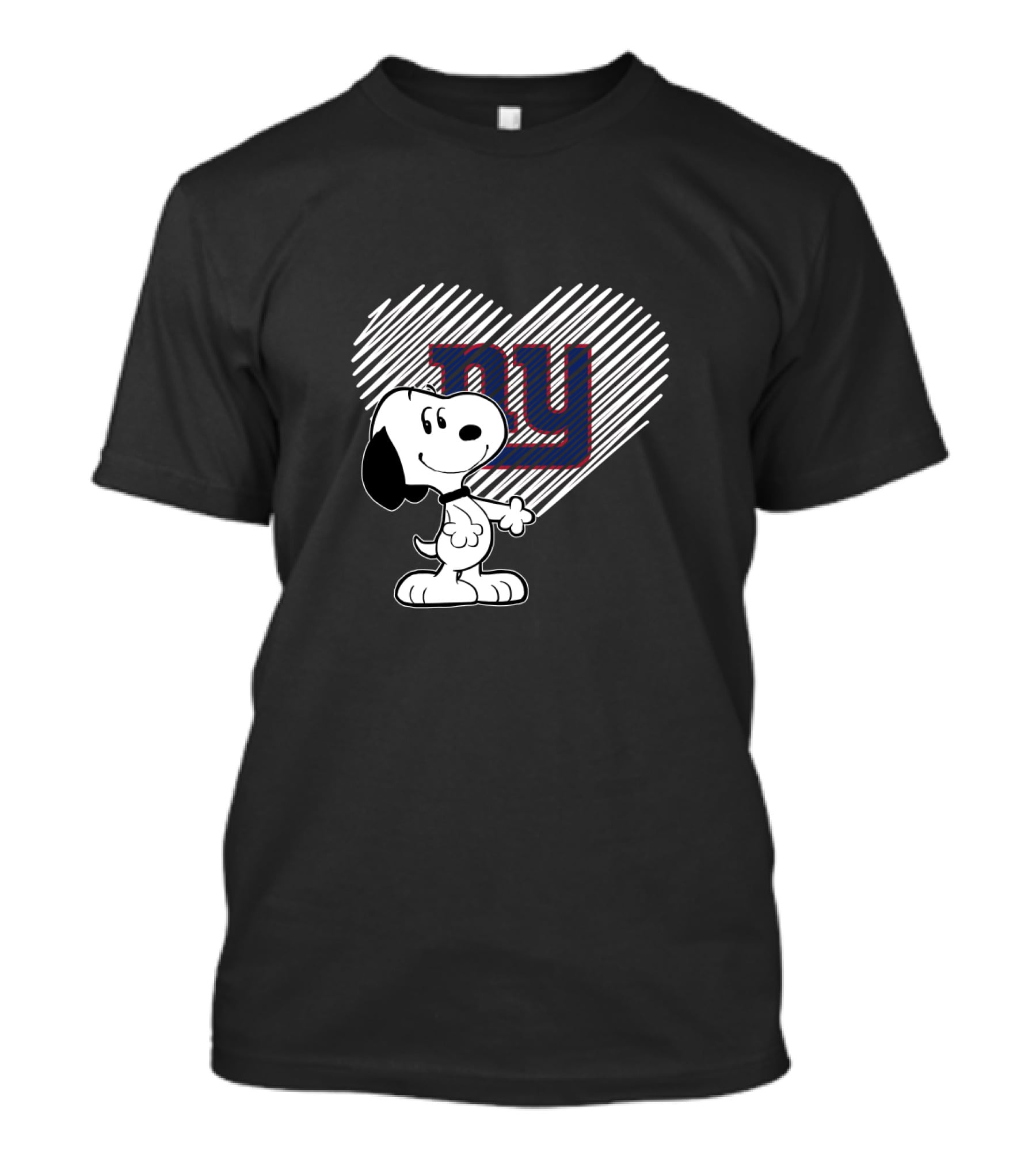 Snoopy New York Giants Heart Logo Fan T-Shirt