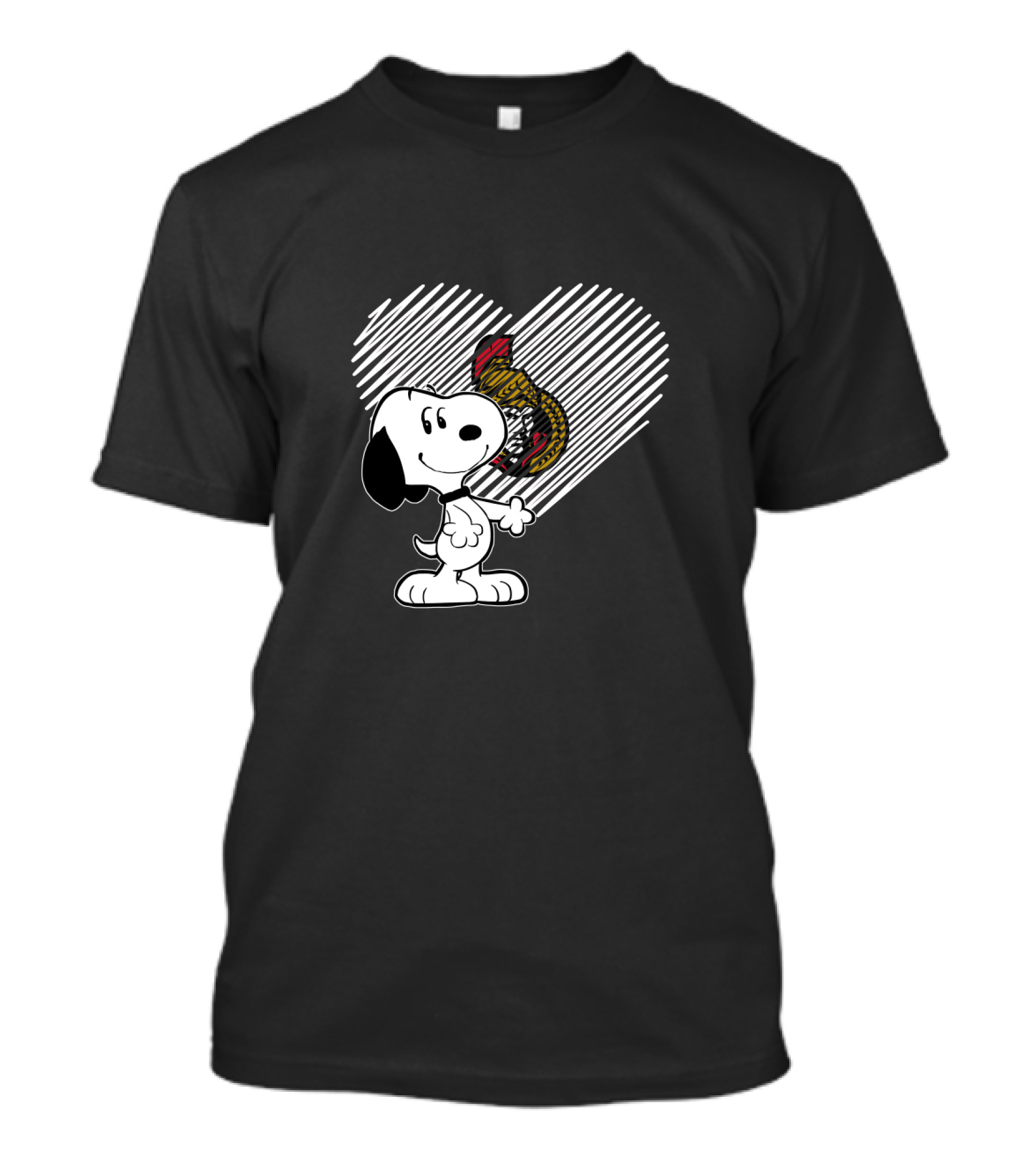 Snoopy Heart Embrace Ottawa Senators Hockey T-Shirt
