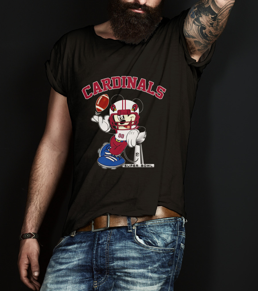 Cardinals Super Bowl Mickey Nfl Football T-Shirt