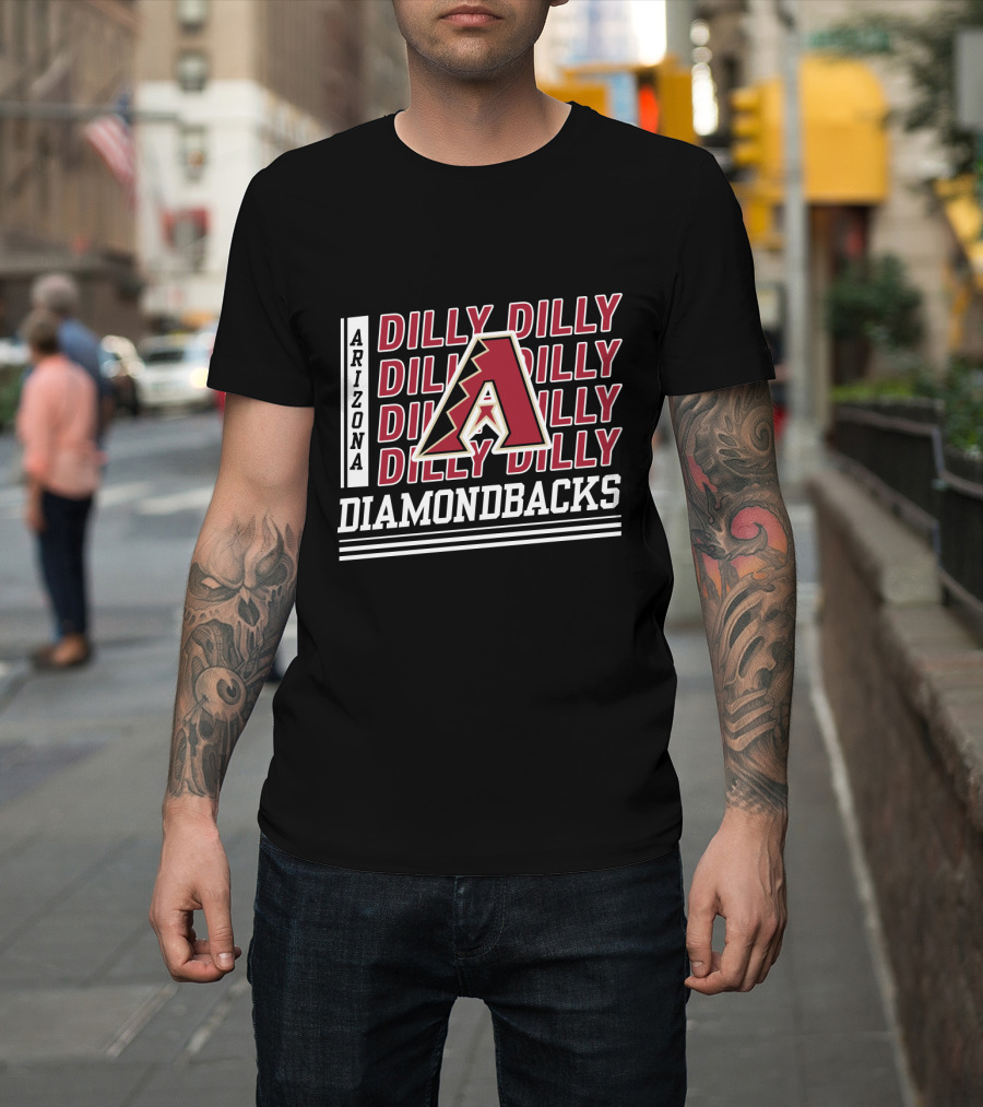 Arizona Diamondbacks Dilly Dilly A Logo Repeated Text T-Shirt