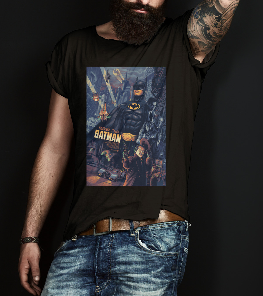 Batman 1989 Nicholson Keaton Gotham City Movie T-Shirt