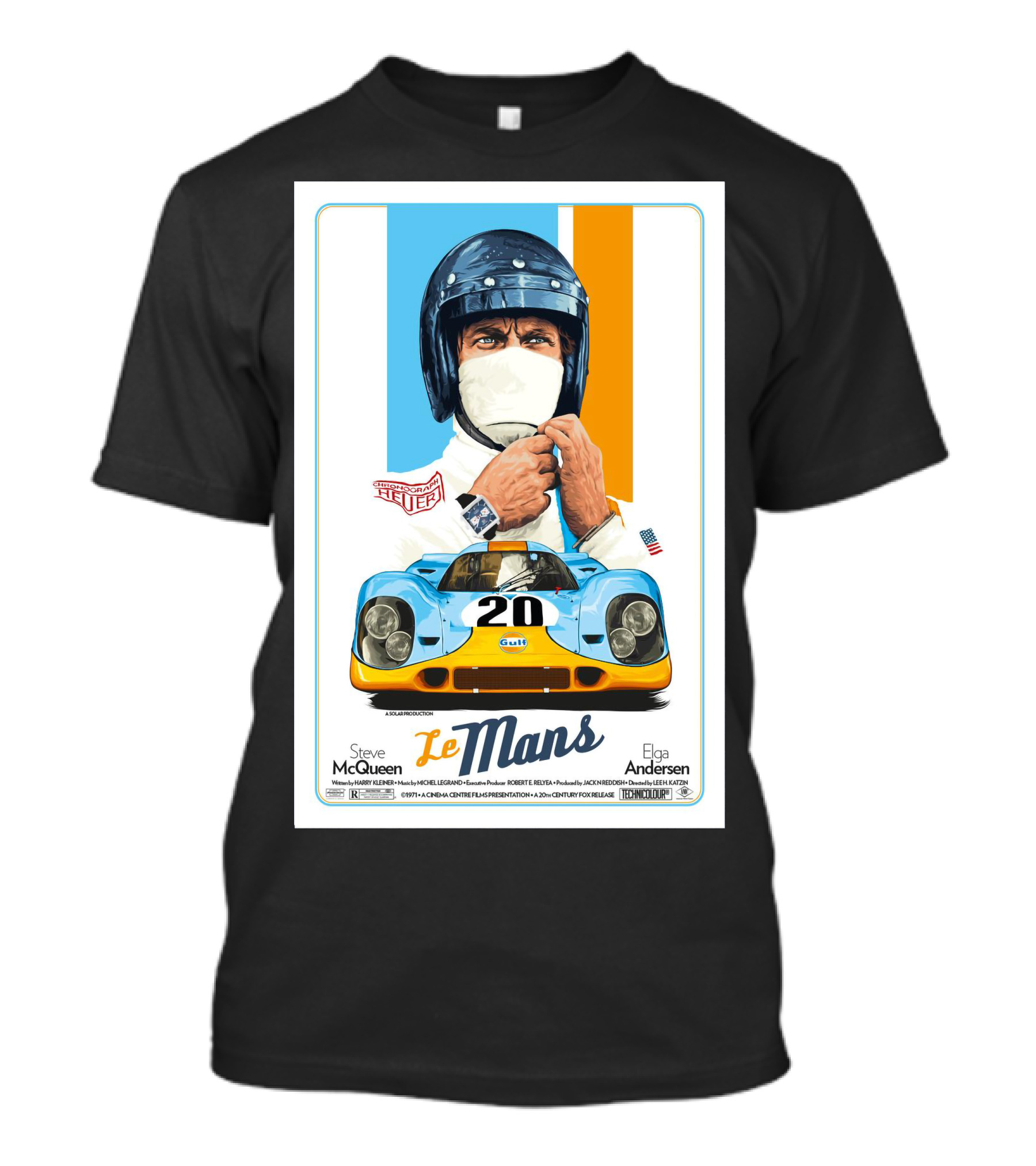 Steve Mcqueen Le Mans Gulf Driver 20 Elga Andersen T-Shirt