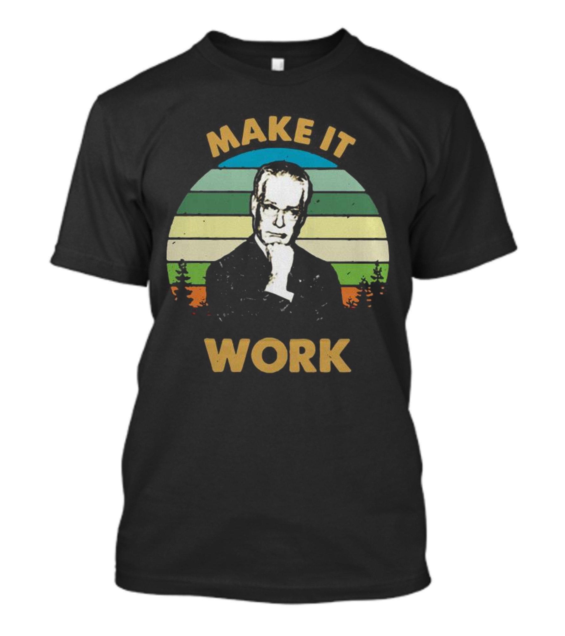 Make It Work Stylized Portrait With Retro T-Shirt