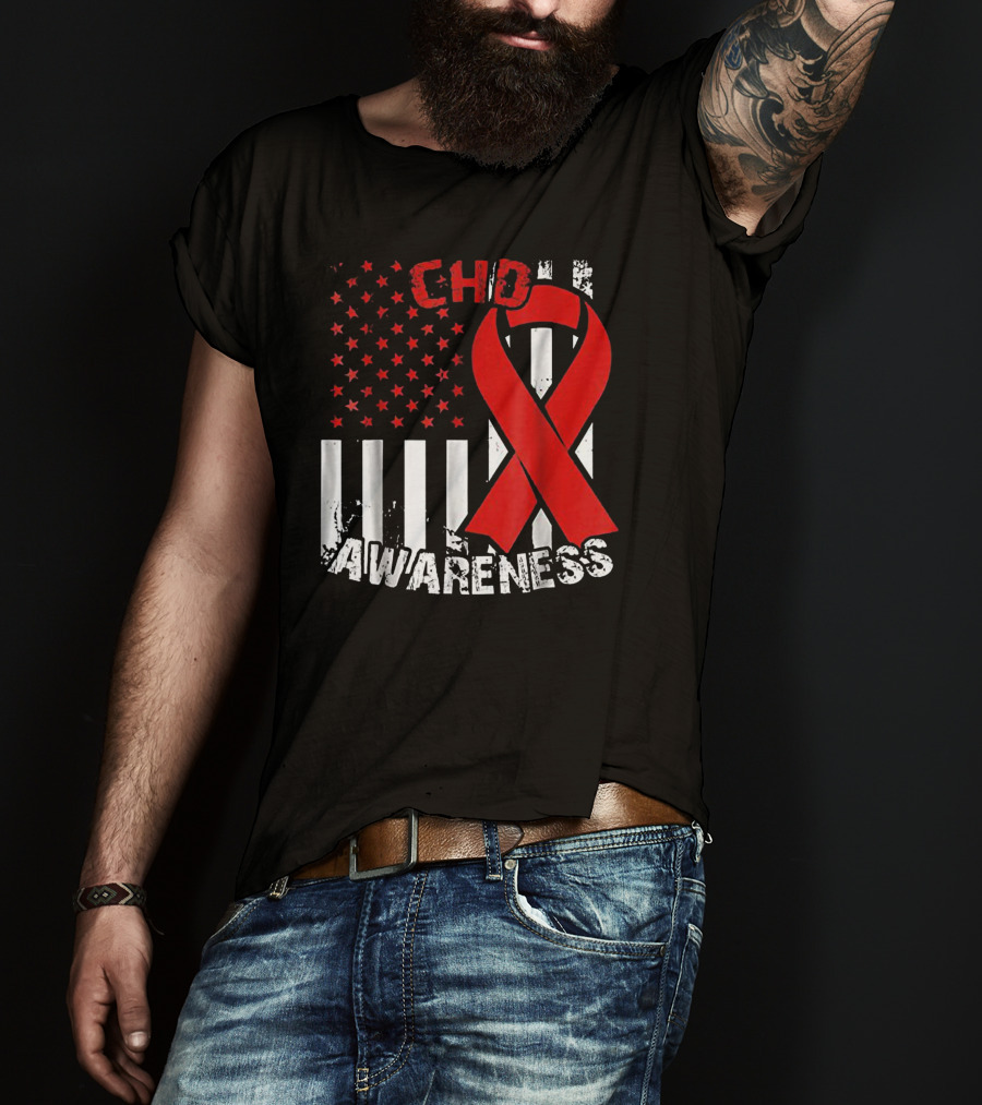 CHD Awareness Congenital Heart Defect Survivor Ribbon T-Shirt