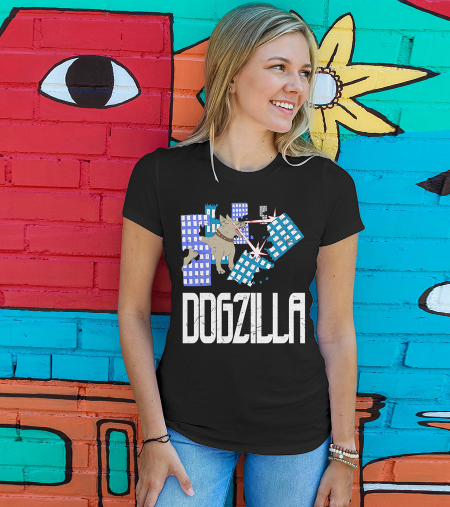 DOGZILLA Laser-Eyed Dog Rampaging Through Skyscrapers T-Shirt