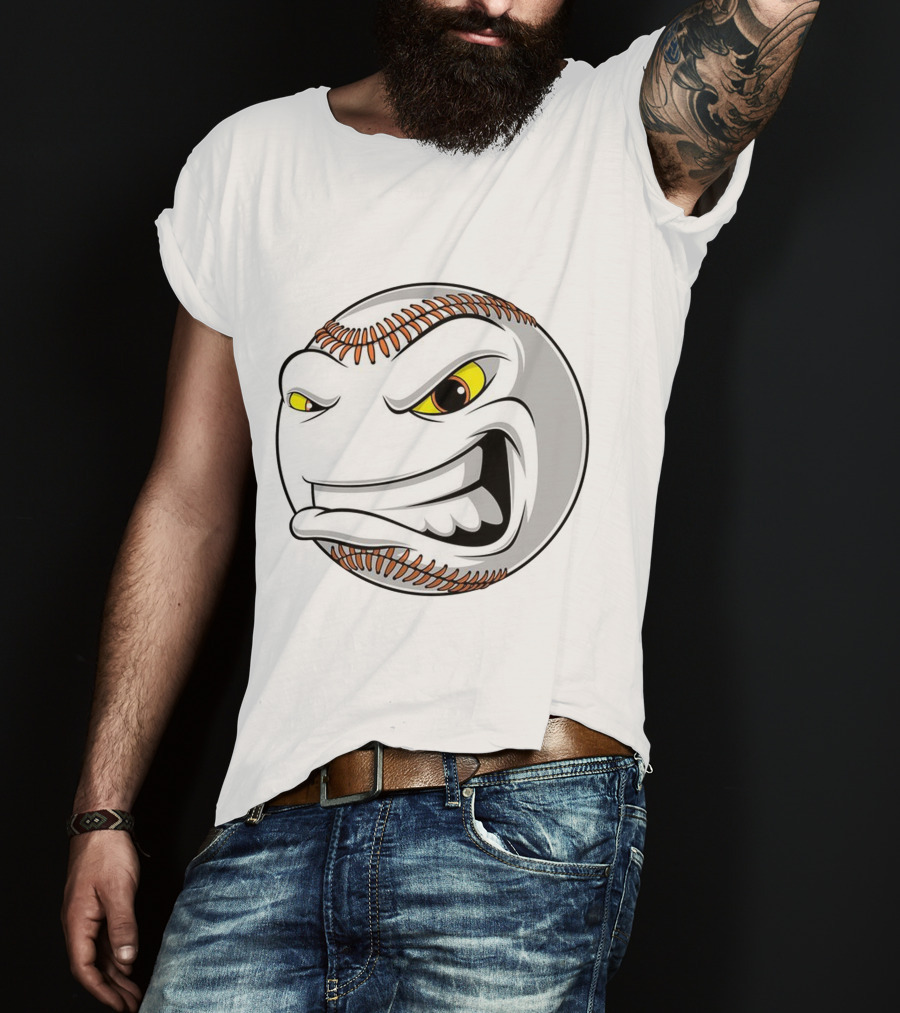 Angry Baseball Face With Fierce Expression T-Shirt