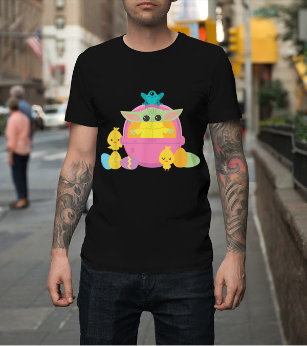 Shirt: Baby Yoda Easter Chick and Egg Surprise T-Shirt Baby Yoda Easter Chick and Egg Surprise T-Shirt