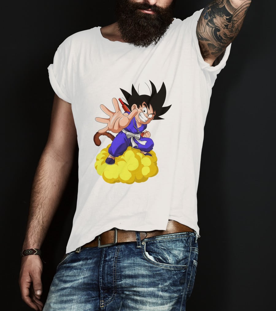 Goku Kid Riding Flying Nimbus Dragon Ball Classic Image T-Shirt