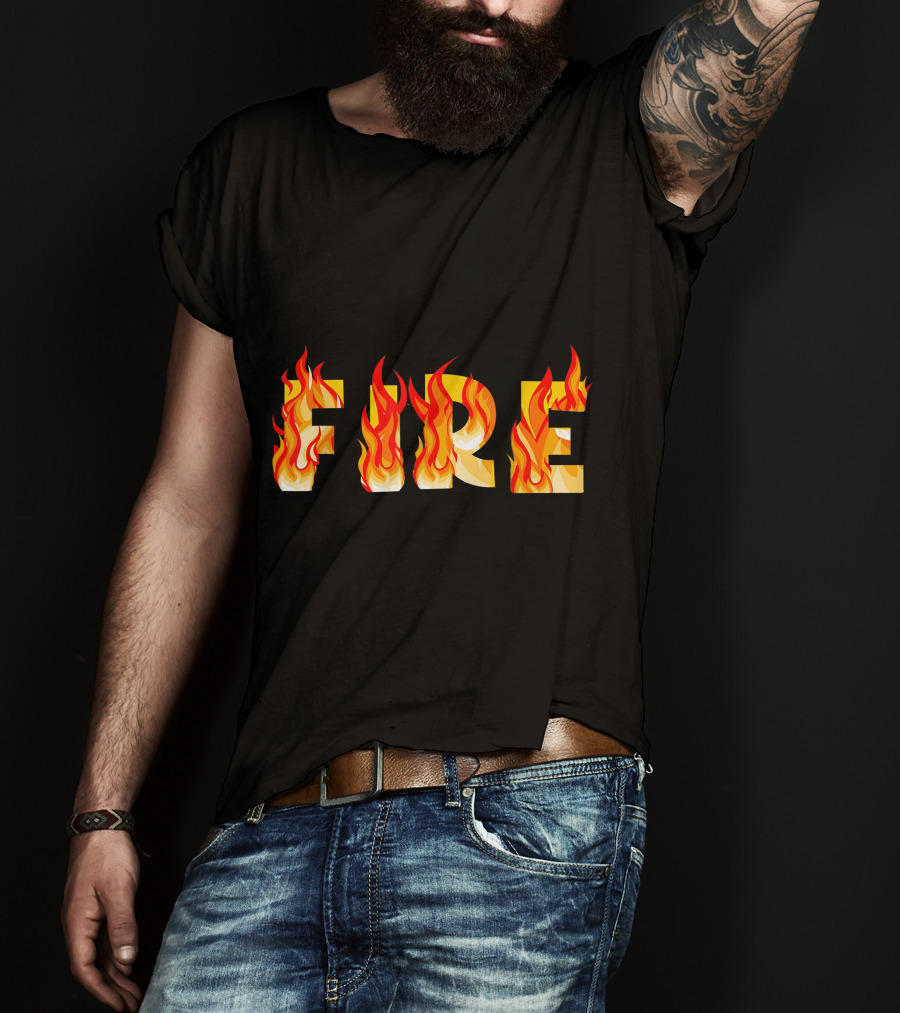 FIRE Couple DIY Flame Letters T-Shirt