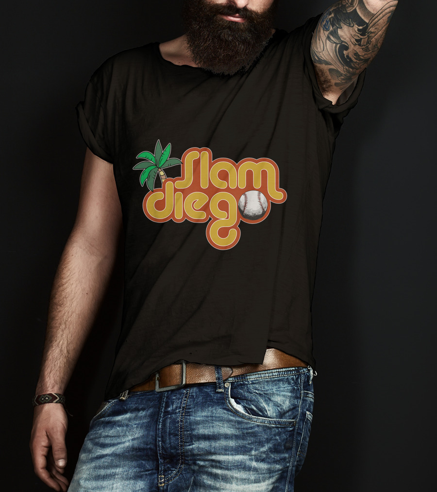 Slam Diego Baseball Palm Tree Baseball T-Shirt