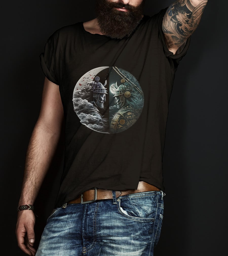 Moonlight Samurai Yin Yang Warriors T-Shirt