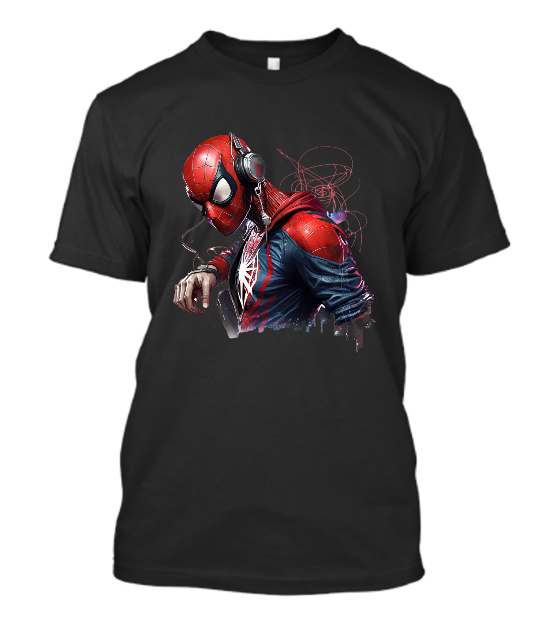 Spider Man Hip Hop Headphones Urban Vibes T-Shirt
