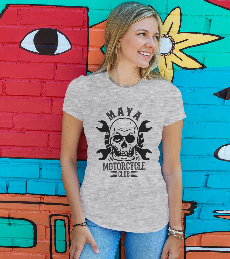 Maya Motorcycle Club Skull Wrench T-Shirt