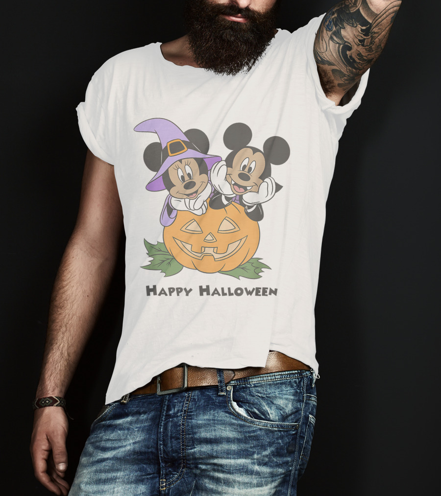Happy Halloween Pumpkin Mickey And Minnie T-Shirt