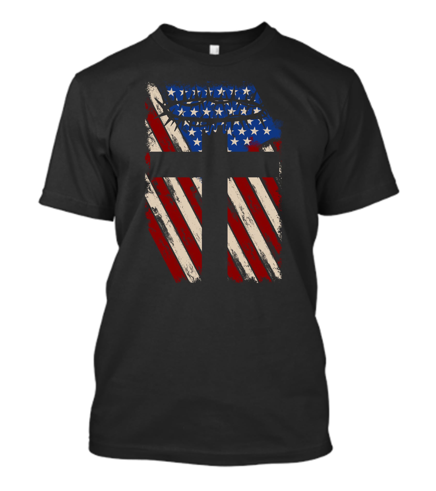 God Protect America American Flag Cross With Crown Of Thorns T-Shirt