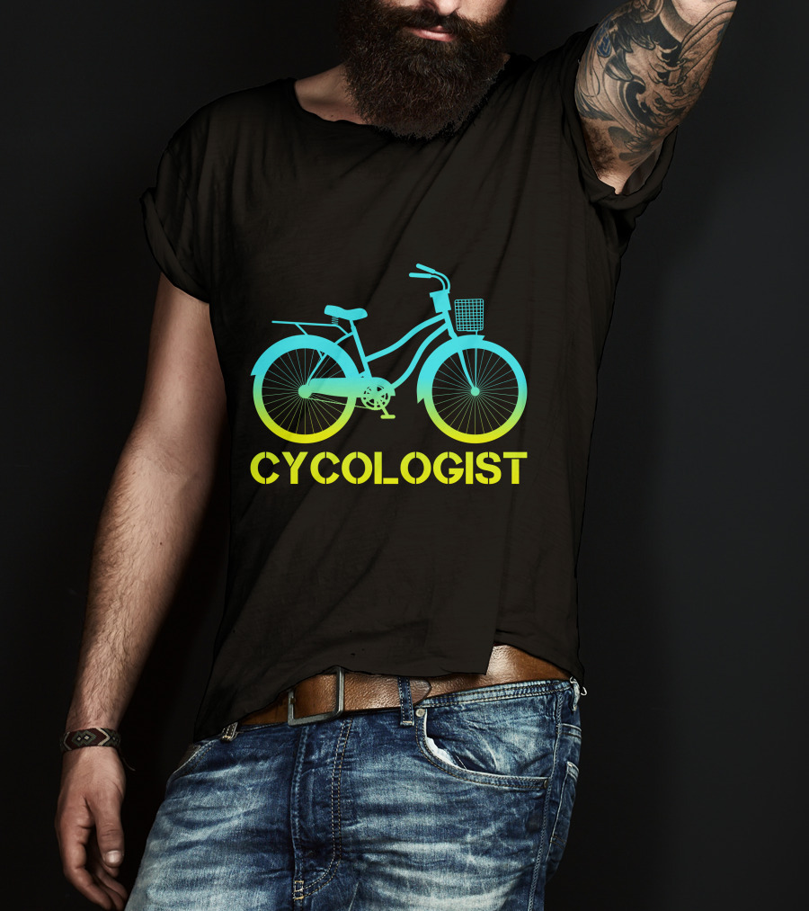 CYCOLOGIST Bicycle With Gradient Colors T-Shirt