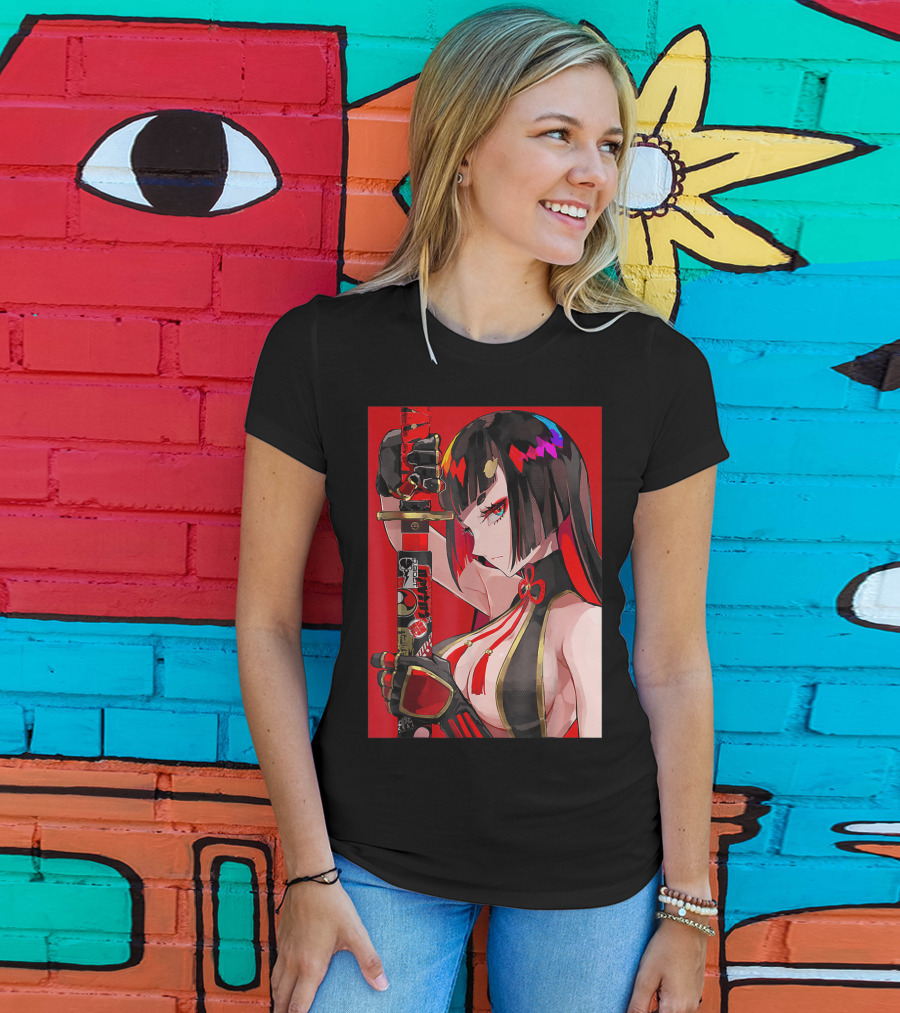Anime Girl Japanese Aesthetic Katana Warrior Otaku T-Shirt