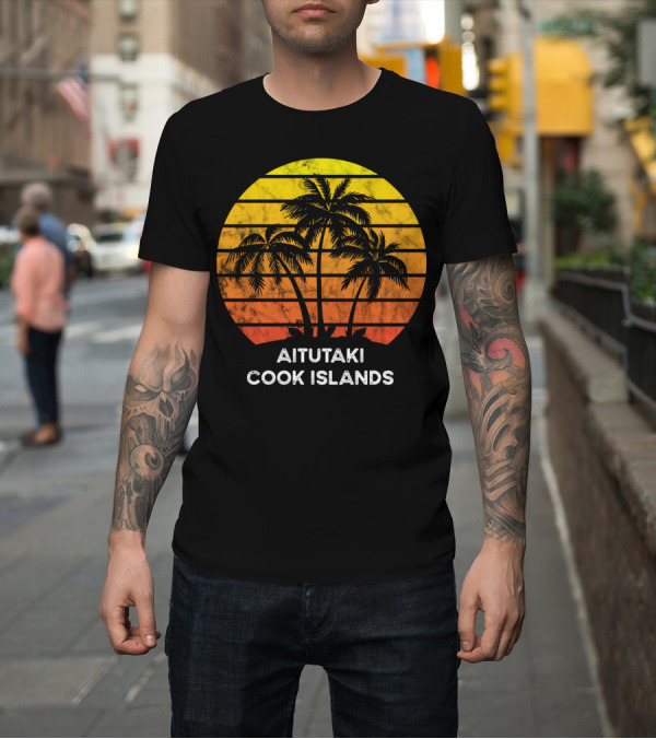 Shirt: Aitutaki Cook Islands Sunset Palm Tree Vacation Beach Scene T-Shirt Aitutaki Cook Islands Sunset Palm Tree Vacation Beach Scene T-Shirt