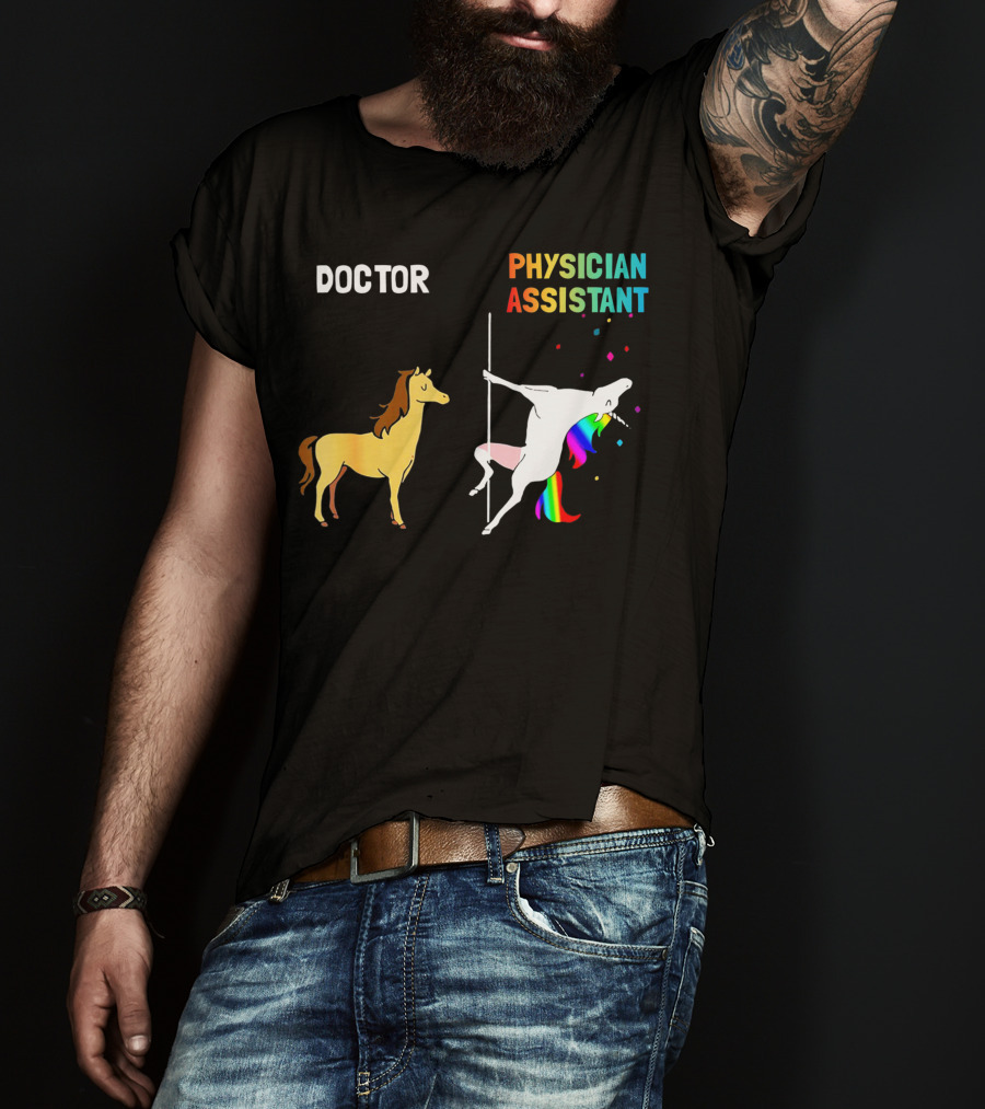Doctor Unicorn Physician Assistant Rainbow Dance T-Shirt