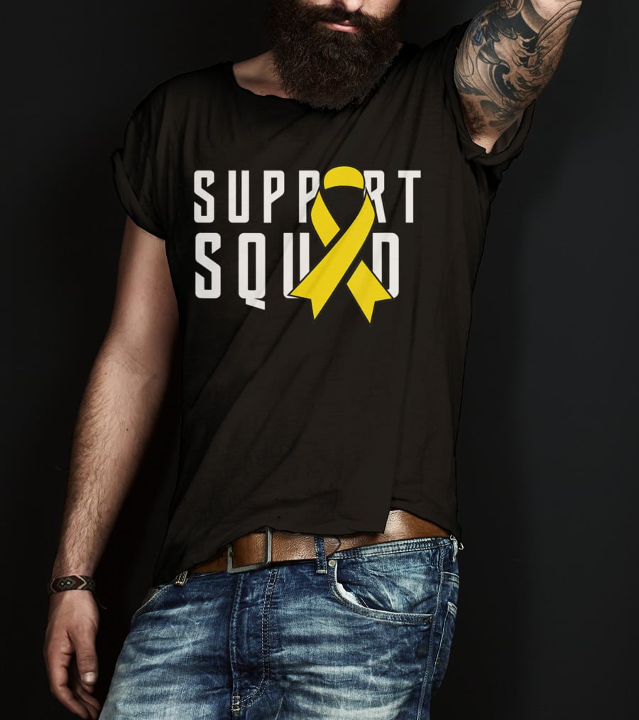 Support Squad Yellow Ribbon Endometriosis Awareness T-Shirt
