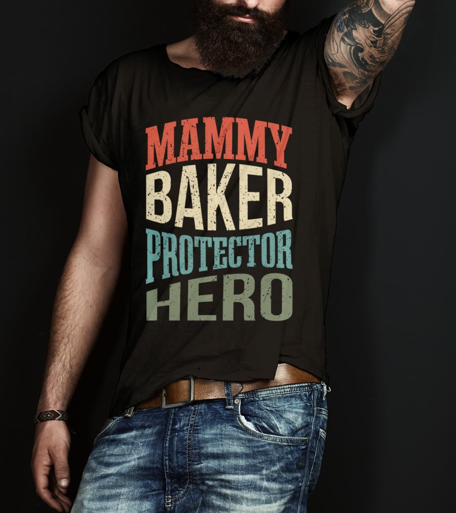 Mammy Baker Protector Hero Mom Profession Superhero Baker T-Shirt