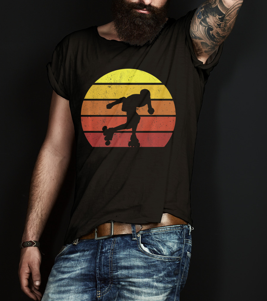 Retro Roller Skating Silhouette 70s 80s T-Shirt