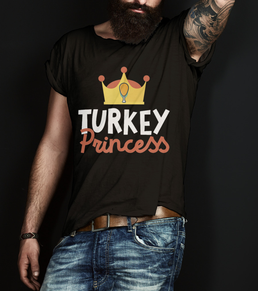 Turkey Princess Thanksgiving Crown T-Shirt