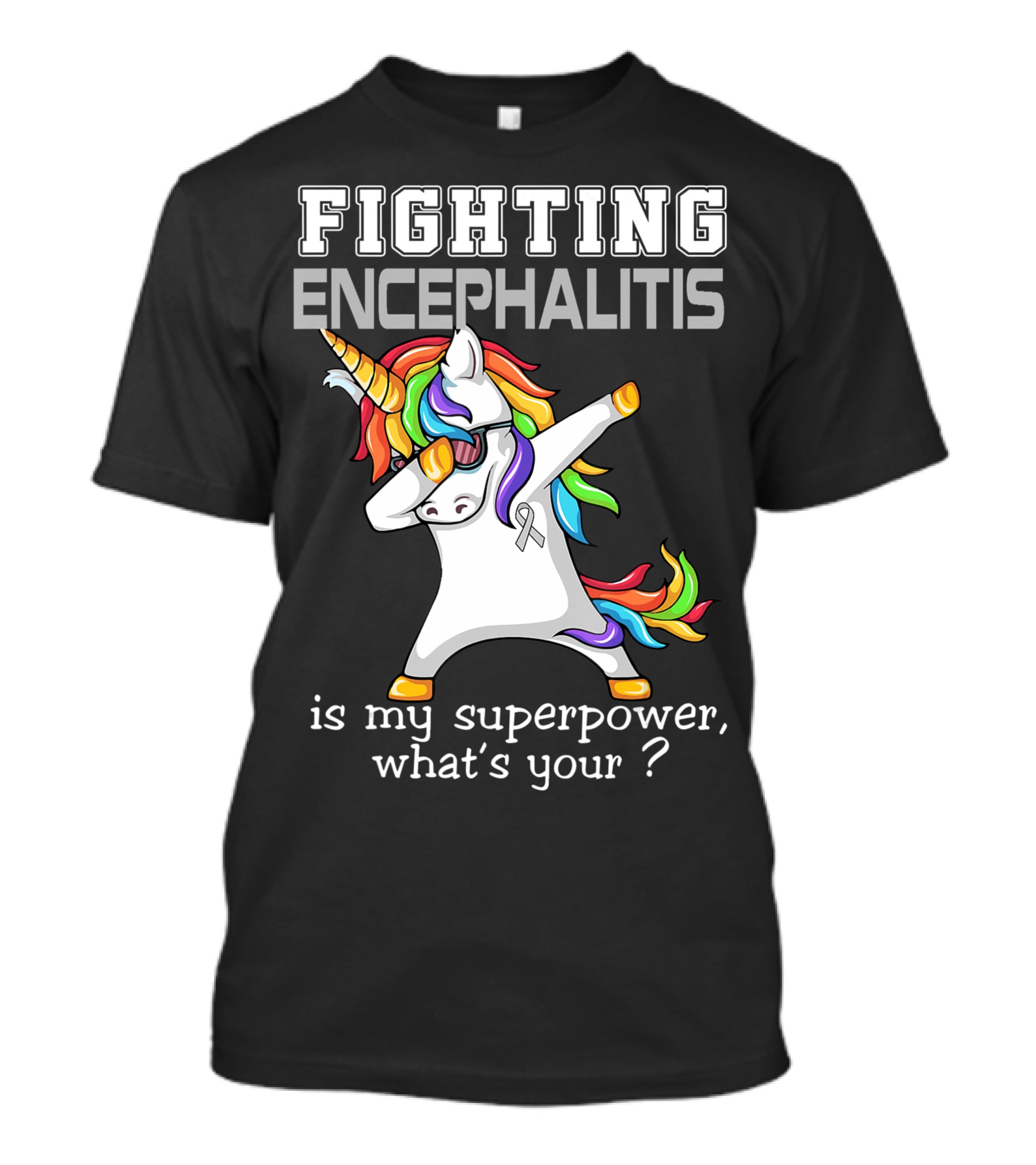 Fighting Encephalitis Unicorn Superpower Awareness T-Shirt