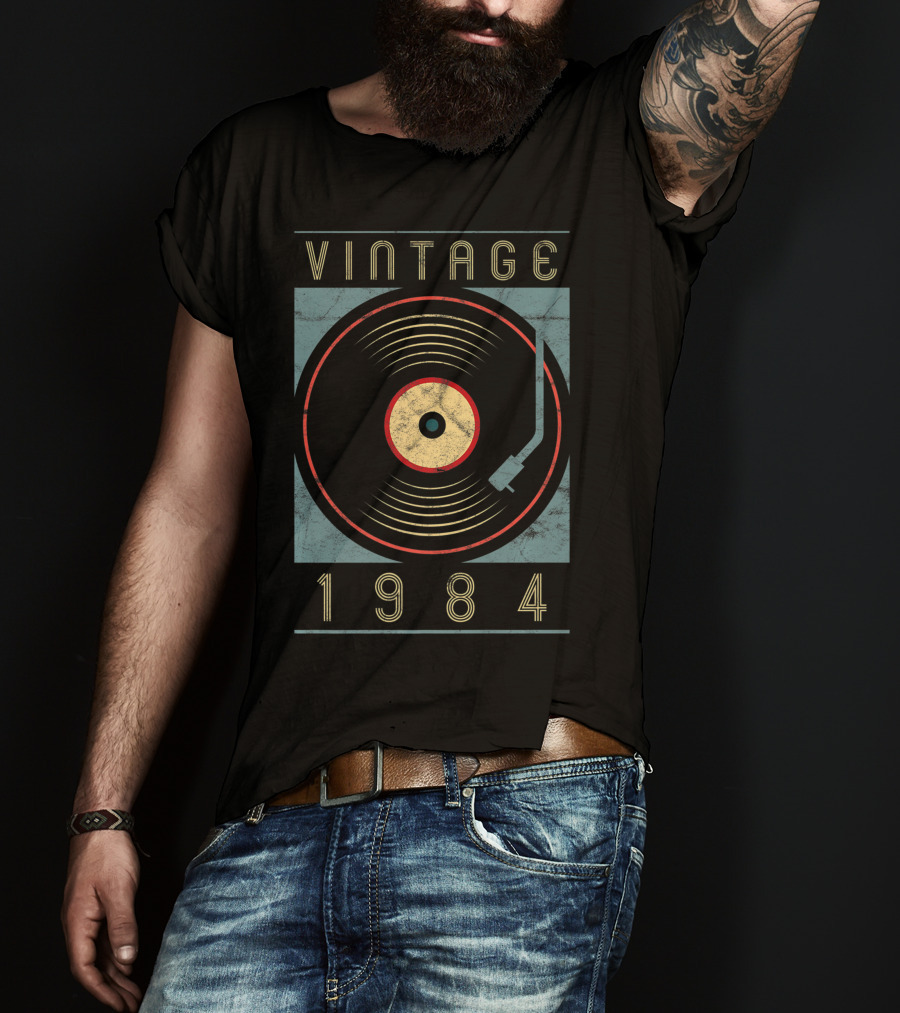 Vintage 1984 Vinyl Turntable T-Shirt