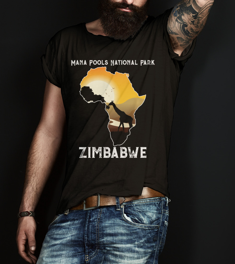 Mana Pools National Park Africa Giraffe Sunset Zimbabwe T-Shirt