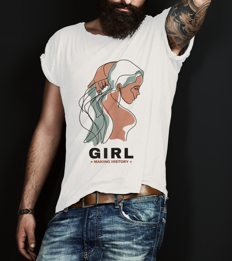 GIRL Making History Line Abstract Profile T-Shirt