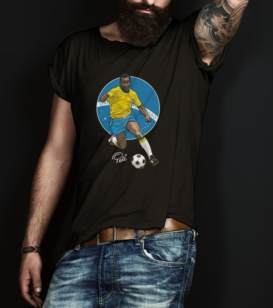 Pele Soccer Brazil Player Ordem E Progresso T-Shirt