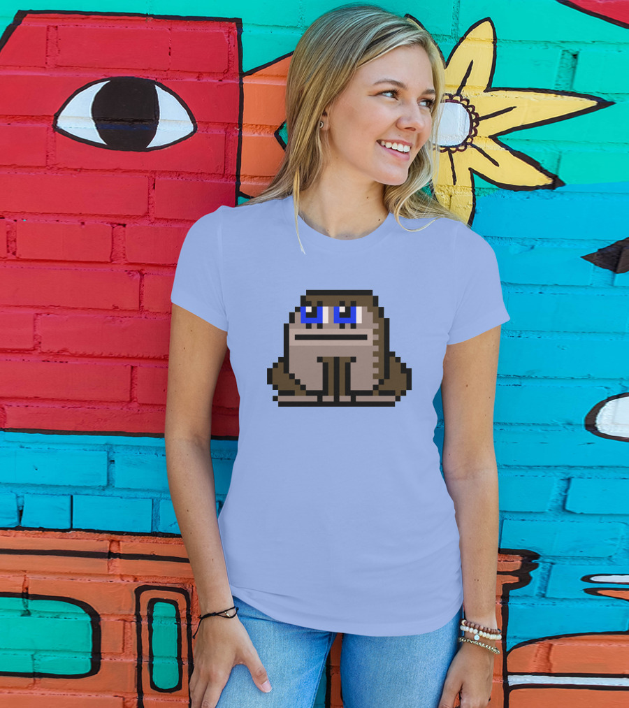Sergito CrypToadz Pixel Art Frog With Blue Eyes T-Shirt