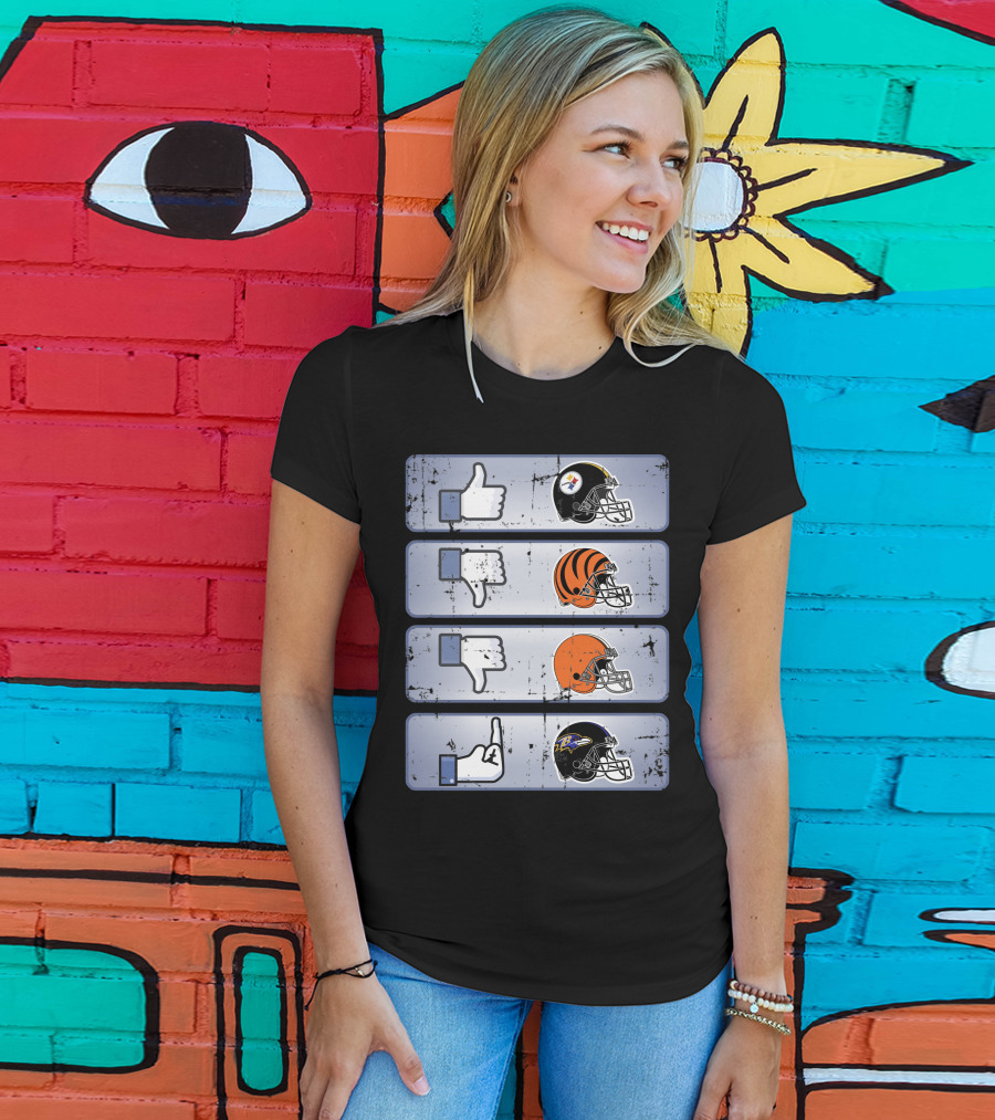 Icon Like Dislike Bengals Browns Steelers Ravens T-Shirt