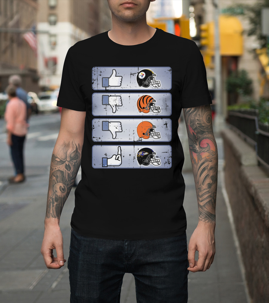 Icon Like Dislike Bengals Browns Steelers Ravens T-Shirt