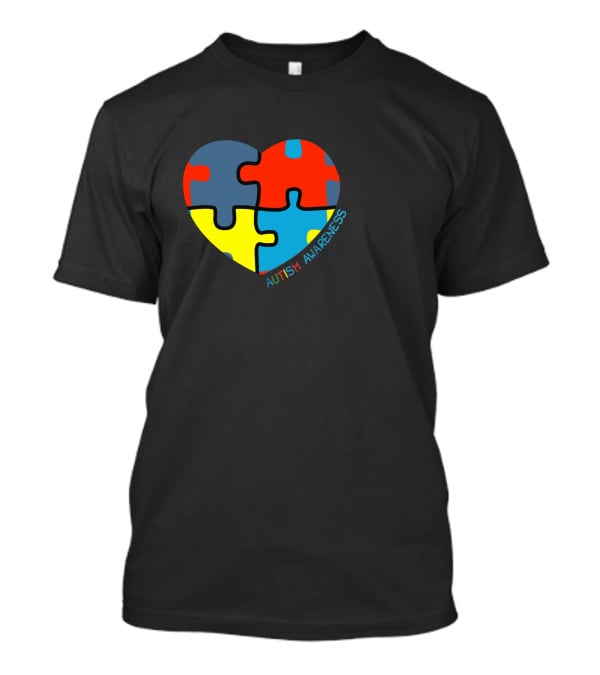 Autism Awareness Love Heart Puzzle Piece T-Shirt