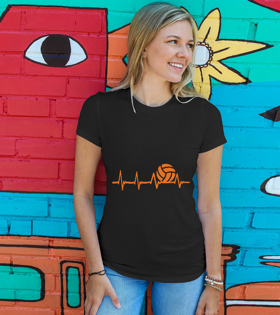 Volleyball Heartbeat With Volleyball Beats Iconic Orange T-Shirt