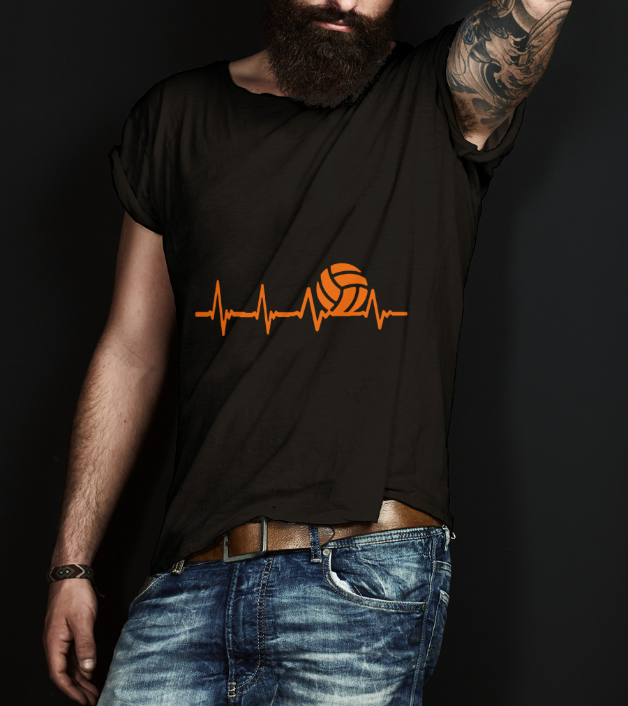 Volleyball Heartbeat With Volleyball Beats Iconic Orange T-Shirt